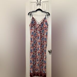 EUC Forever 21 Floral Print Dress with Stripes